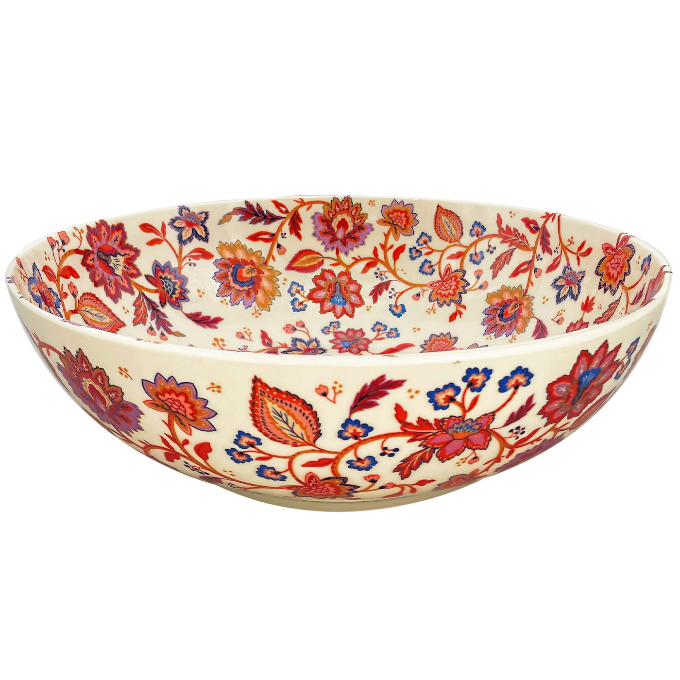 Grote melamine slakom met Indiase bloemen - Ø 31 cm