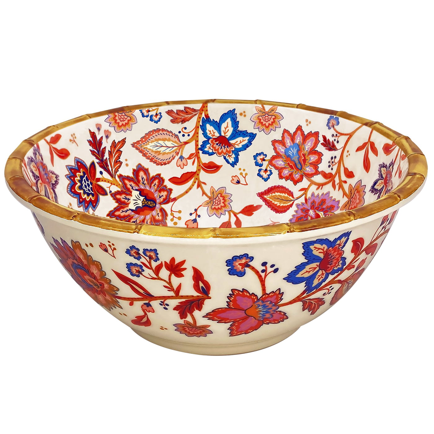 Melamine diepe slakom met Indiase bloemen - Ø 25 cm