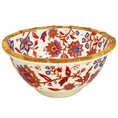 Melamine kommetje met Indiase bloemen - Ø 15 cm