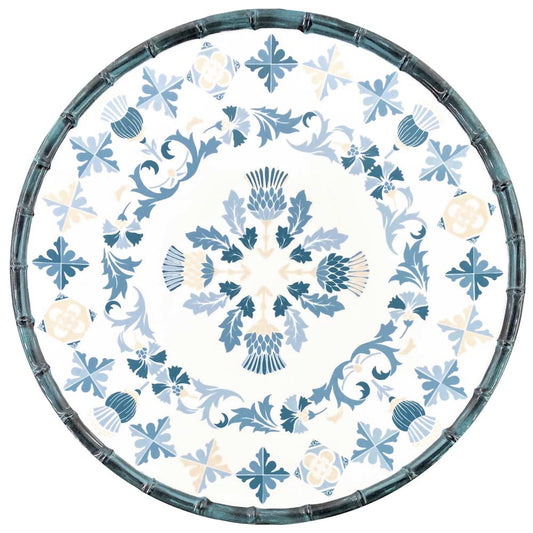 Ronde serveerschotel in zuivere melamine - bamboe omtrek - 35,5 cm - Lissabon