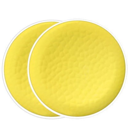 Plat bord van 23 cm van pure melamine - Geel 2 stukken