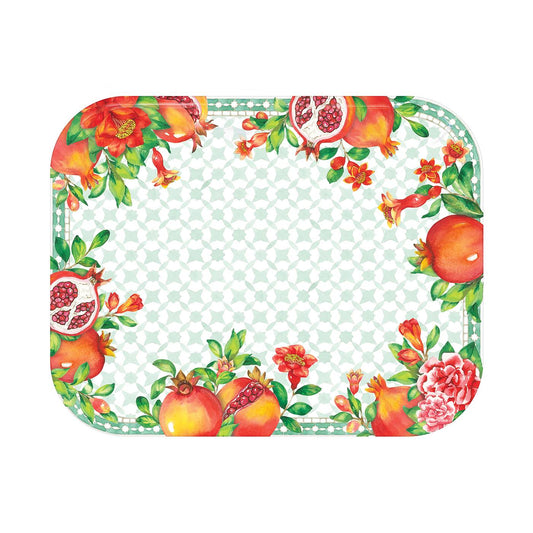 Klein rechthoekig presenteerblad van melamine granaatappel - 33 x 26 cm