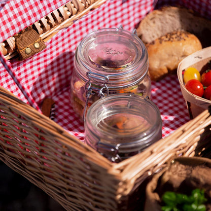 Picknickmand "Solo" rood geruite stof - 1 persoon