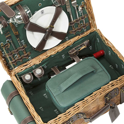 Prestige Picknickmand met leer Champs-Elysées groen - 2 personen