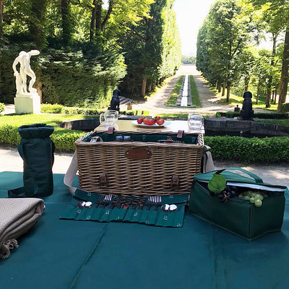 Picknickmand Saint-honoré groen met tafel - 4 personnes