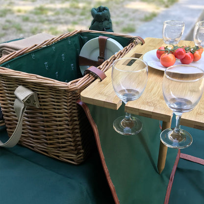 Picknickmand Saint-honoré groen met tafel - 4 personnes