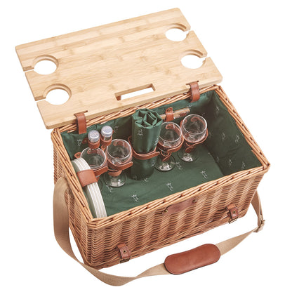 Picknickmand Saint-honoré groen met tafel - 4 personnes