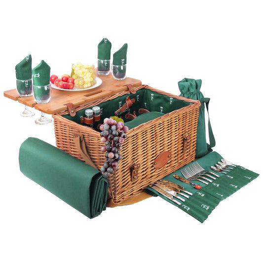 Picknickmand Saint-honoré groen met tafel - 4 personnes