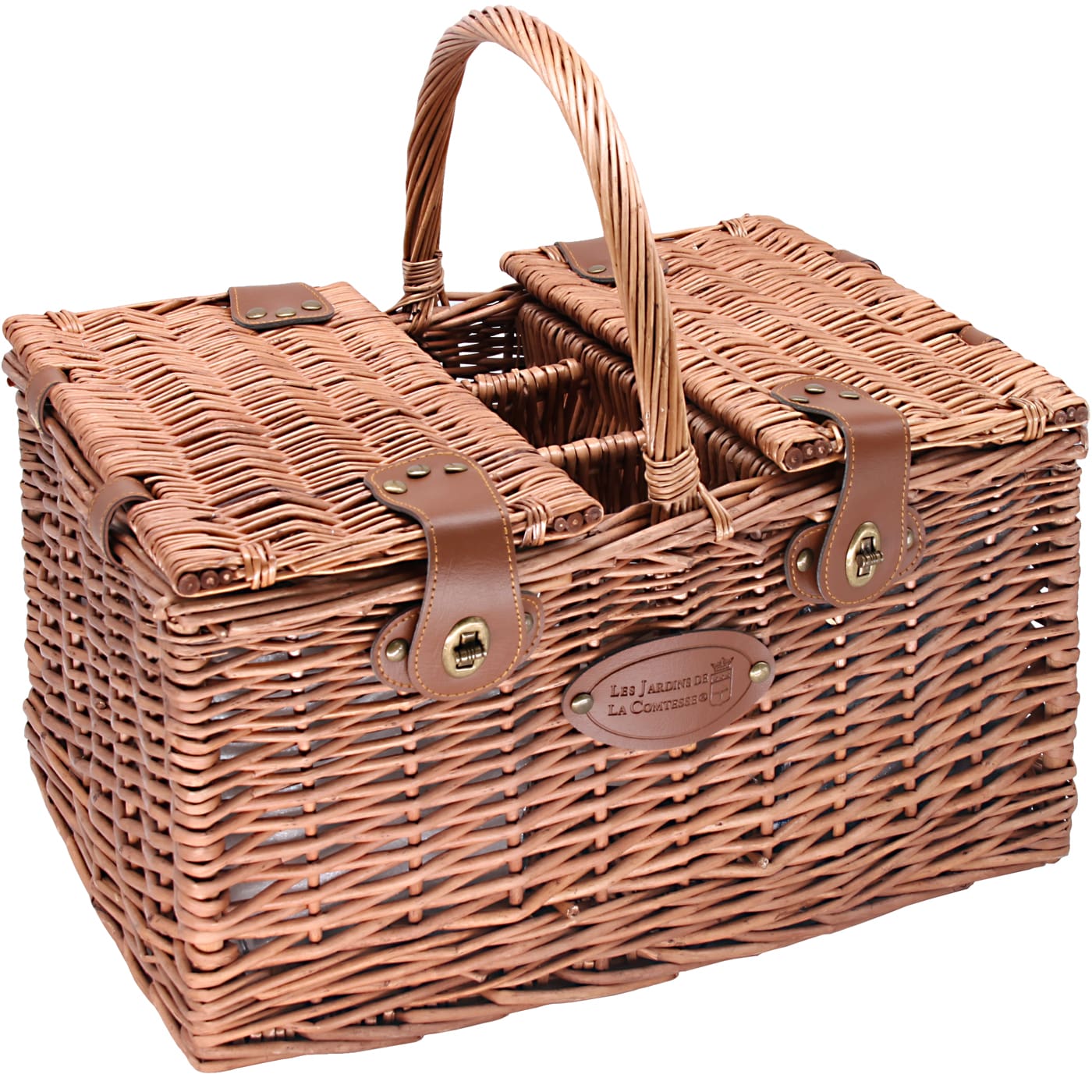 Picknickmand Saint-Germain groene geruite stof - 4 personen