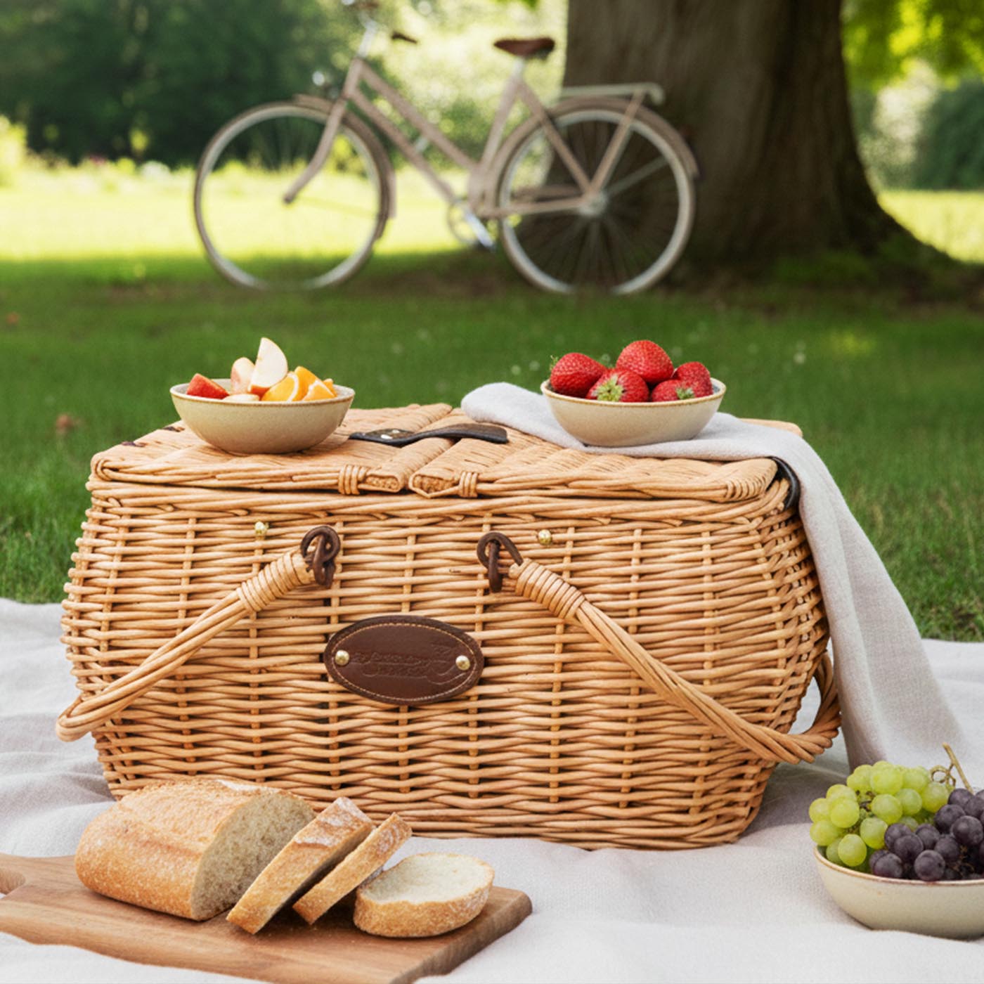 Picknickmand Giverny geel - 2 personen