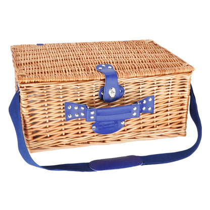 Picknickmand Fontainebleau met blue geruite stof - 4 personen