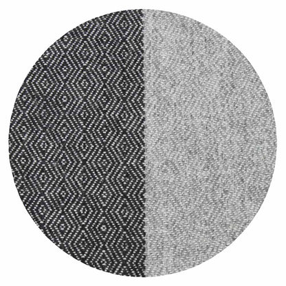 Cashmere en wollen deken met grijze strepen - Lichtgewicht deken met ruitpatroon - 130 x 230 cm