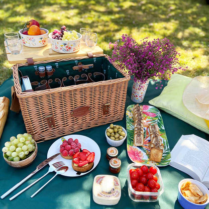 Picknickmand Saint-honoré groen met tafel - 4 personnes