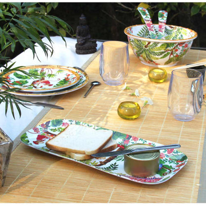 Lange rechthoekige taartschaal in melamine met aapjes - 37,5 cm