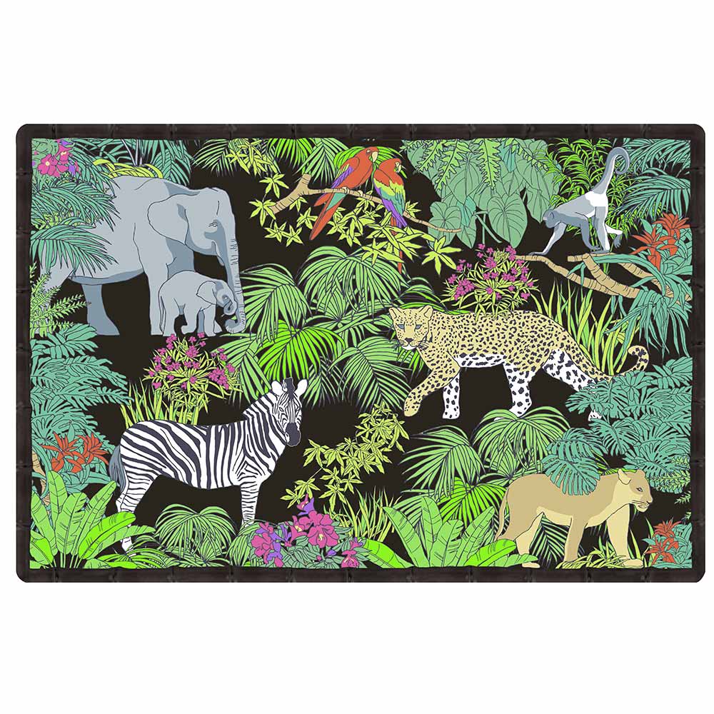 Placemat (45 x 30 cm) in polipropyleen met animauw van de jungle - Set van 6