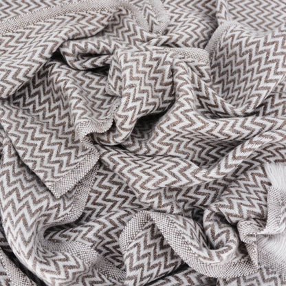 Sjaal van kasjmier en wol Heren & Dames 70 x 210 cm - Bruin kleine dakspanten