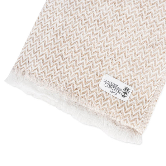 Sjaal van kasjmier en wol Heren & Dames 70 x 210 cm - Camel small visgraat