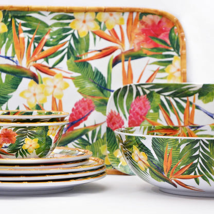 Slabestek in melamine met bloemen - 33 cm