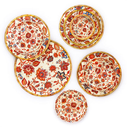 Klein melamine dessertbord met Indiase bloemen - Ø 23 cm
