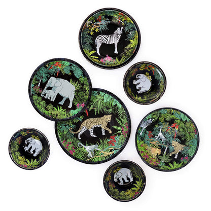 Ronde serveerschaal in zwart melamine - Ø 35,5 cm