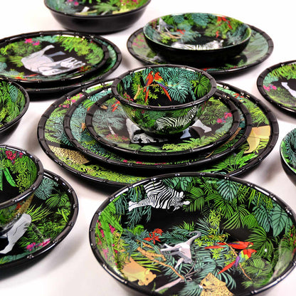 Groot eetbord in zwart melamine - Ø 28 cm