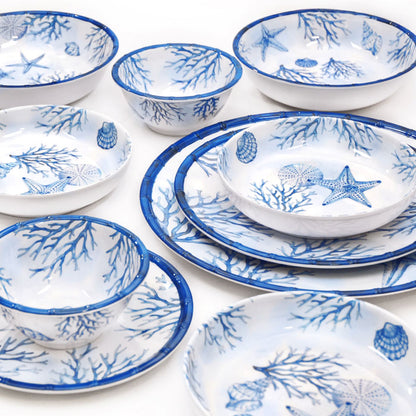 Groot melamine dienblad met koraalkleurige handgrepen - 50 x 36 x 5 cm