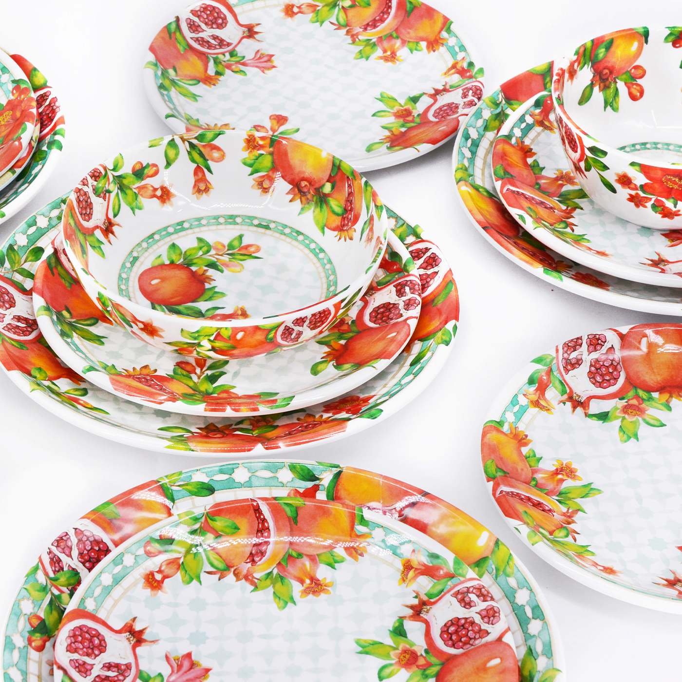 Groot diep bord van melamine granaatappel - 19 cm