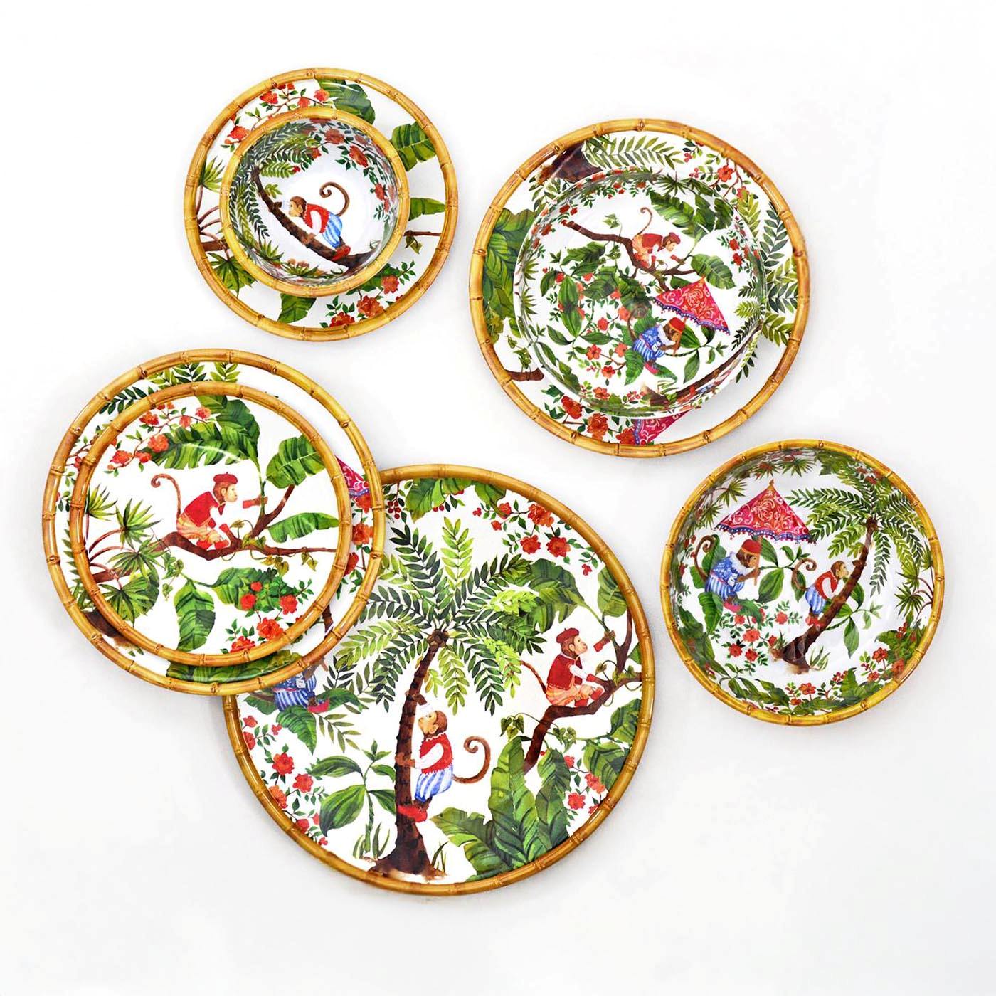 Dessertbord in melamine met aapjes - Ø 23 cm