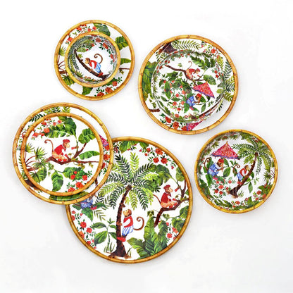 Dessertbord in melamine met aapjes - Ø 23 cm