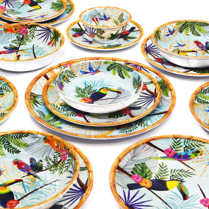 Groot soepbord melamine met toekans - Ø 23 cm