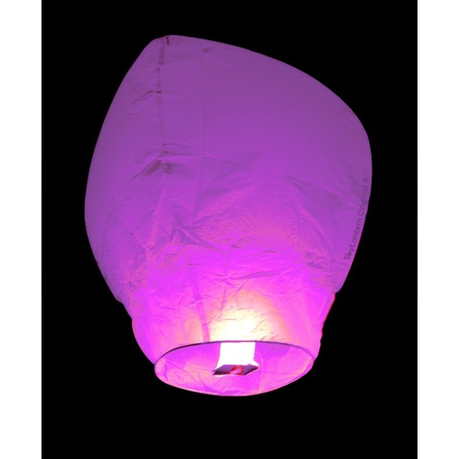 Pack 5 paarse vliegende lantaarns