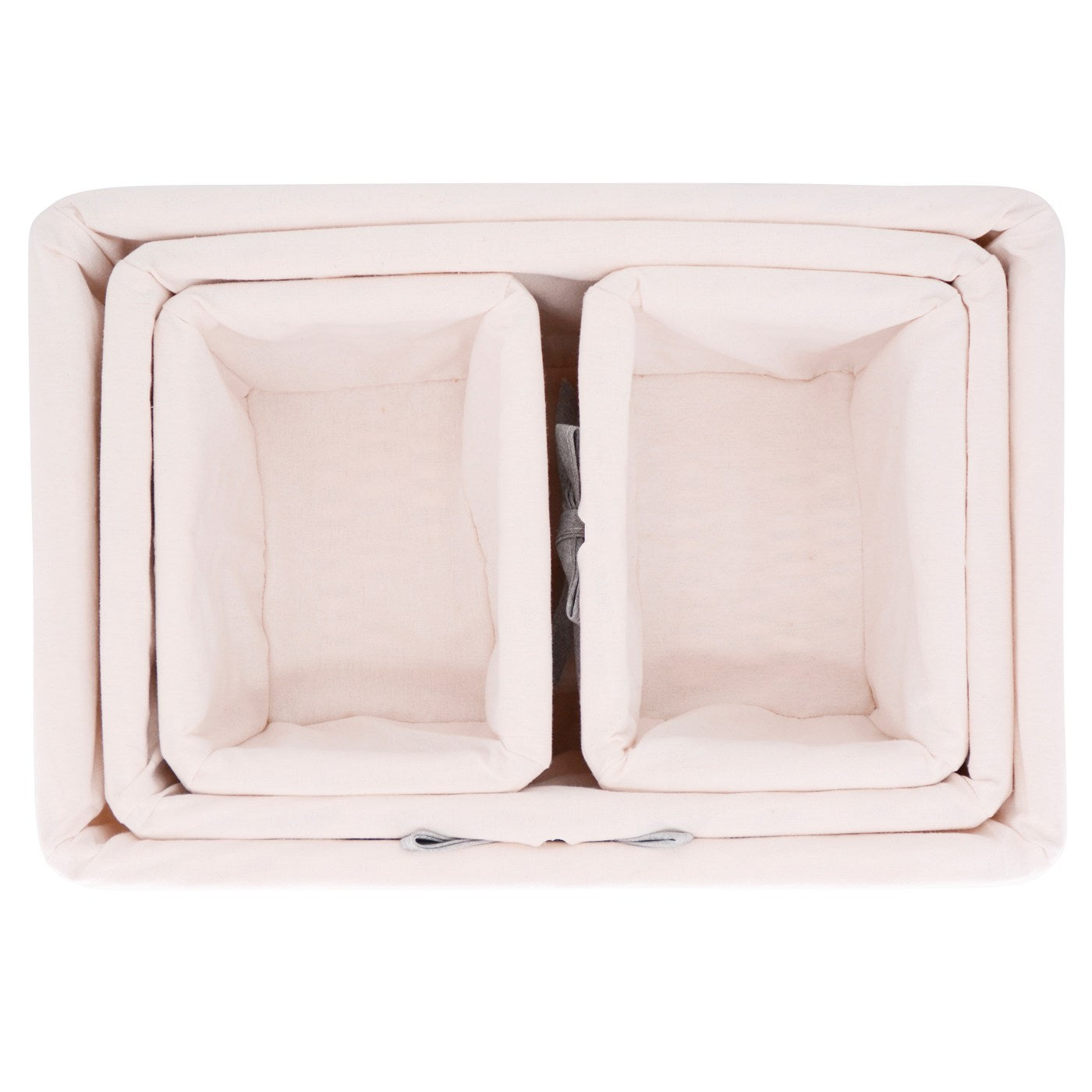 Set van 4 witte rieten opbergmanden - Witte stof