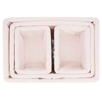 Set van 4 witte rieten opbergmanden - Witte stof