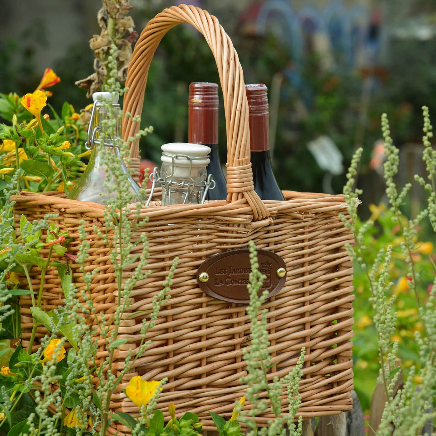 Rieten flessenmand - 4 rekken – Les Jardins de la Comtesse nl