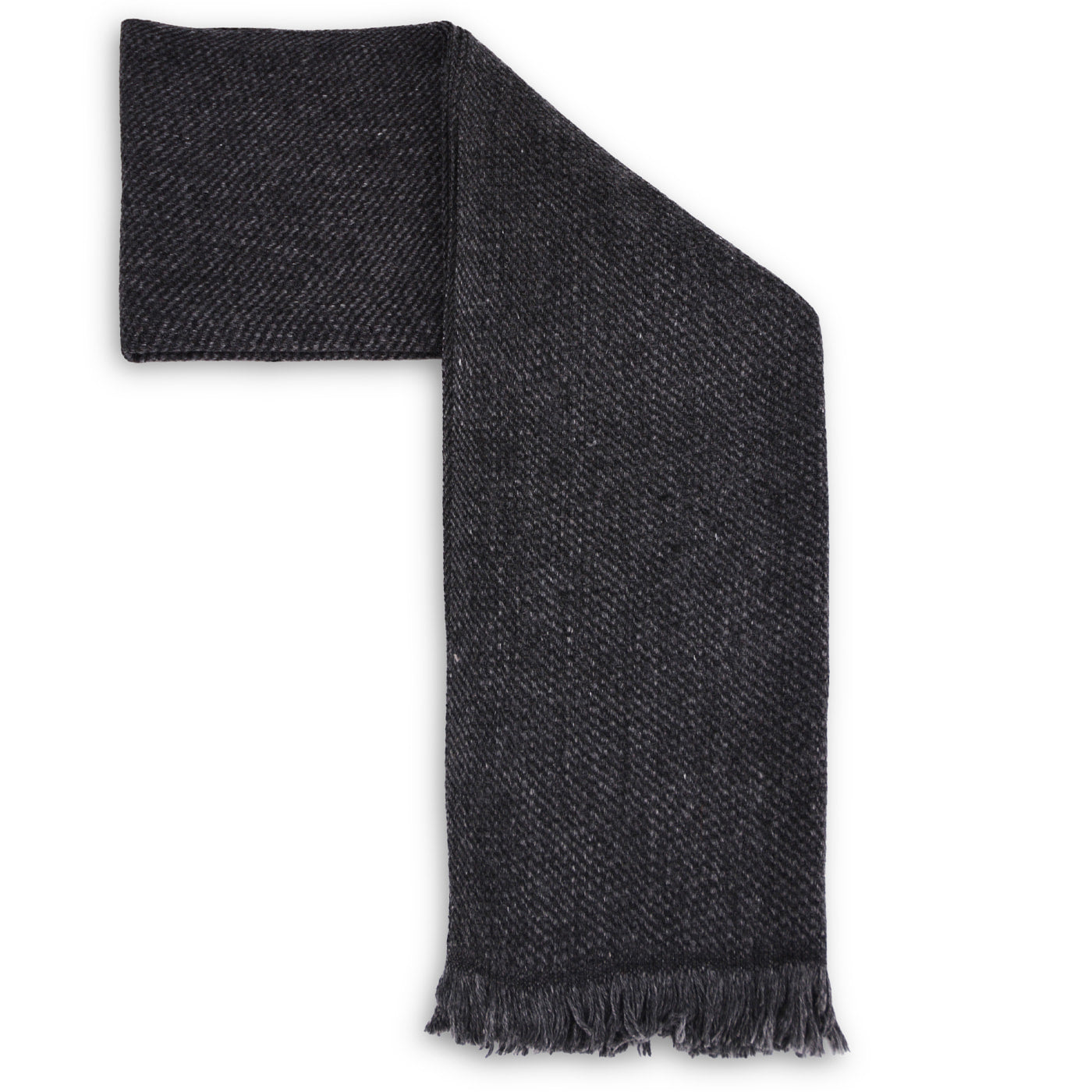 Heren & dames sjaal van kasjmier en wol 40 x 190 cm - Charcoal Grey / Mouse Grey